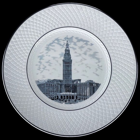 1965 Spode Mansard Famous In America Dinner Plate Cleveland The Terminal Tower - Picture 1 of 5